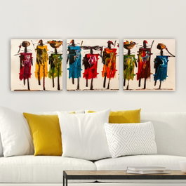 Wallity 3P320420561 Conjunto de 3 Pinturas Decorativas en Lienzo Multicolor